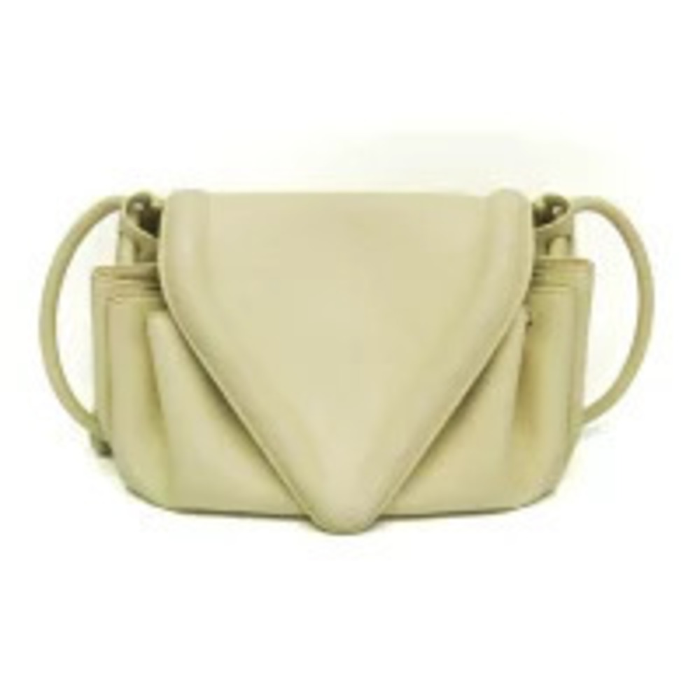 Bottega Veneta Beak Leather Shoulder Bag Cream